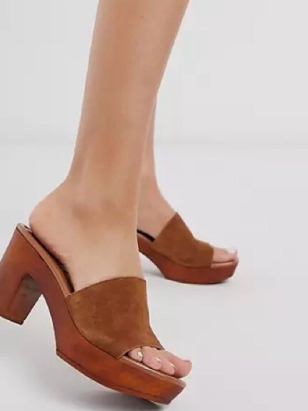 Steve Madden Suede Fran Brown Platform Slide Mules Size 9